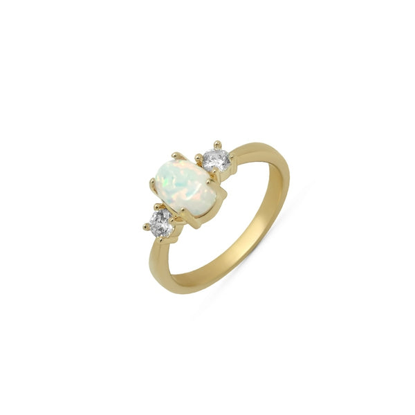 Gold Opal Trilogy Ring
