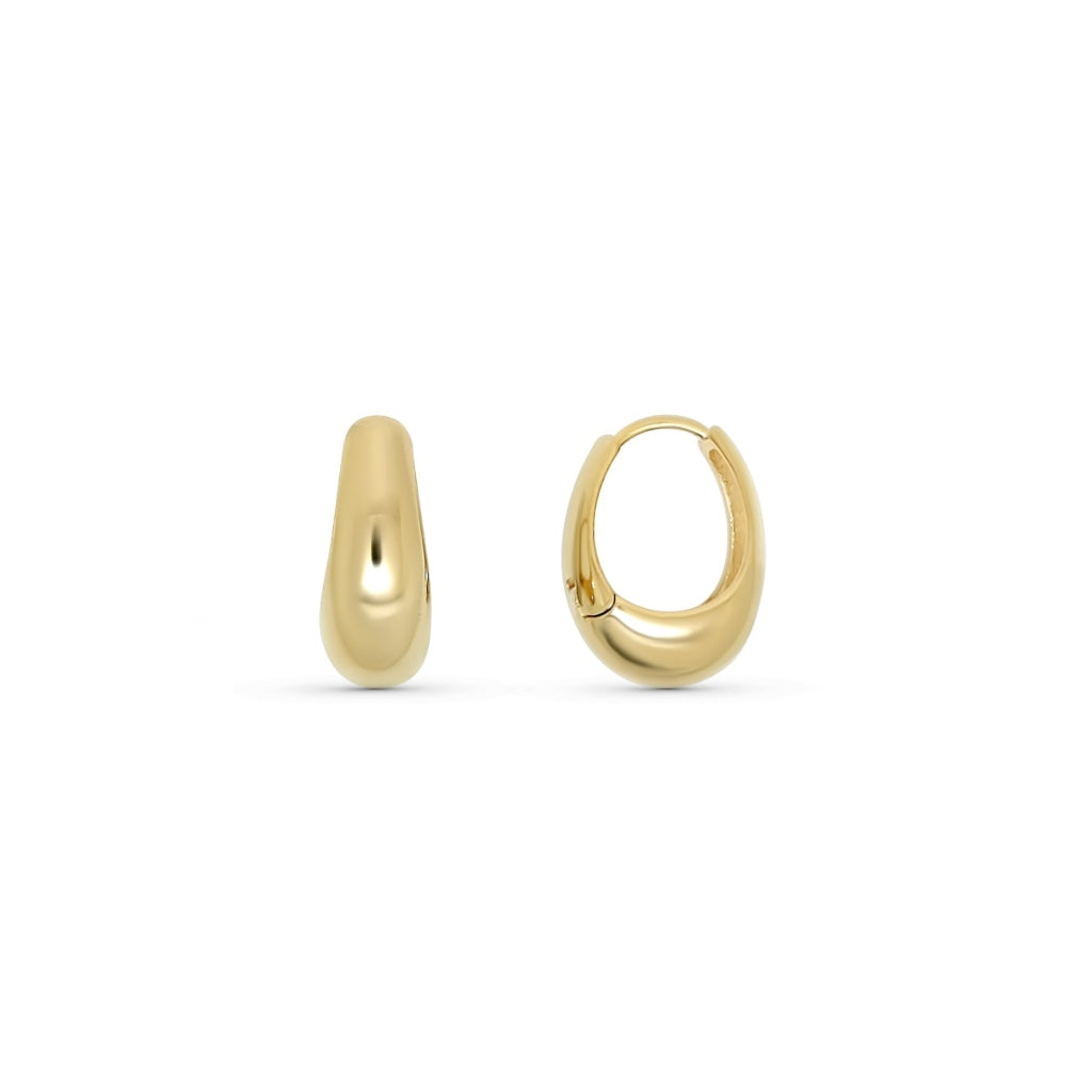 Gold Oval Hoop Earrings | Troyes