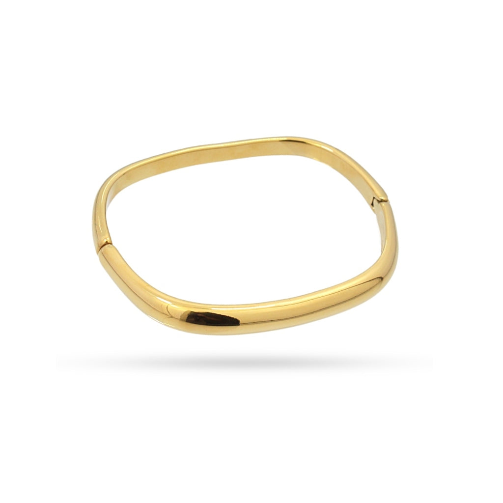 Gold Oval Shape Bangle Bracelet | Anartxy