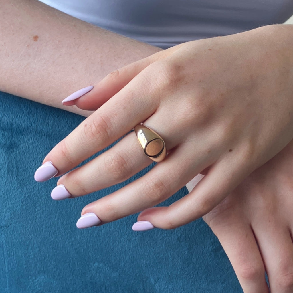 Gold Oval Signet Ring