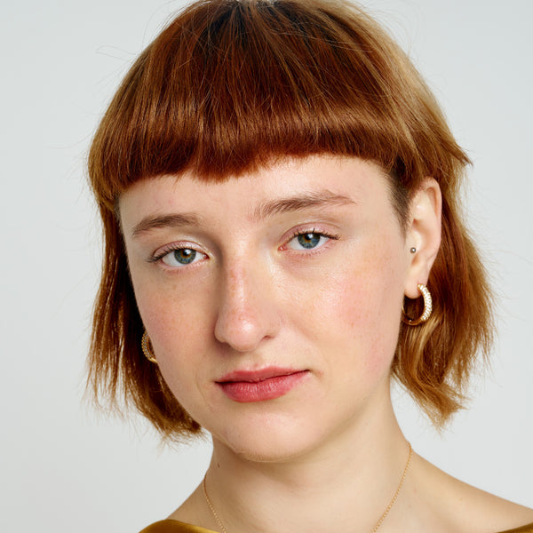 Gold Pave Hoop Earrings