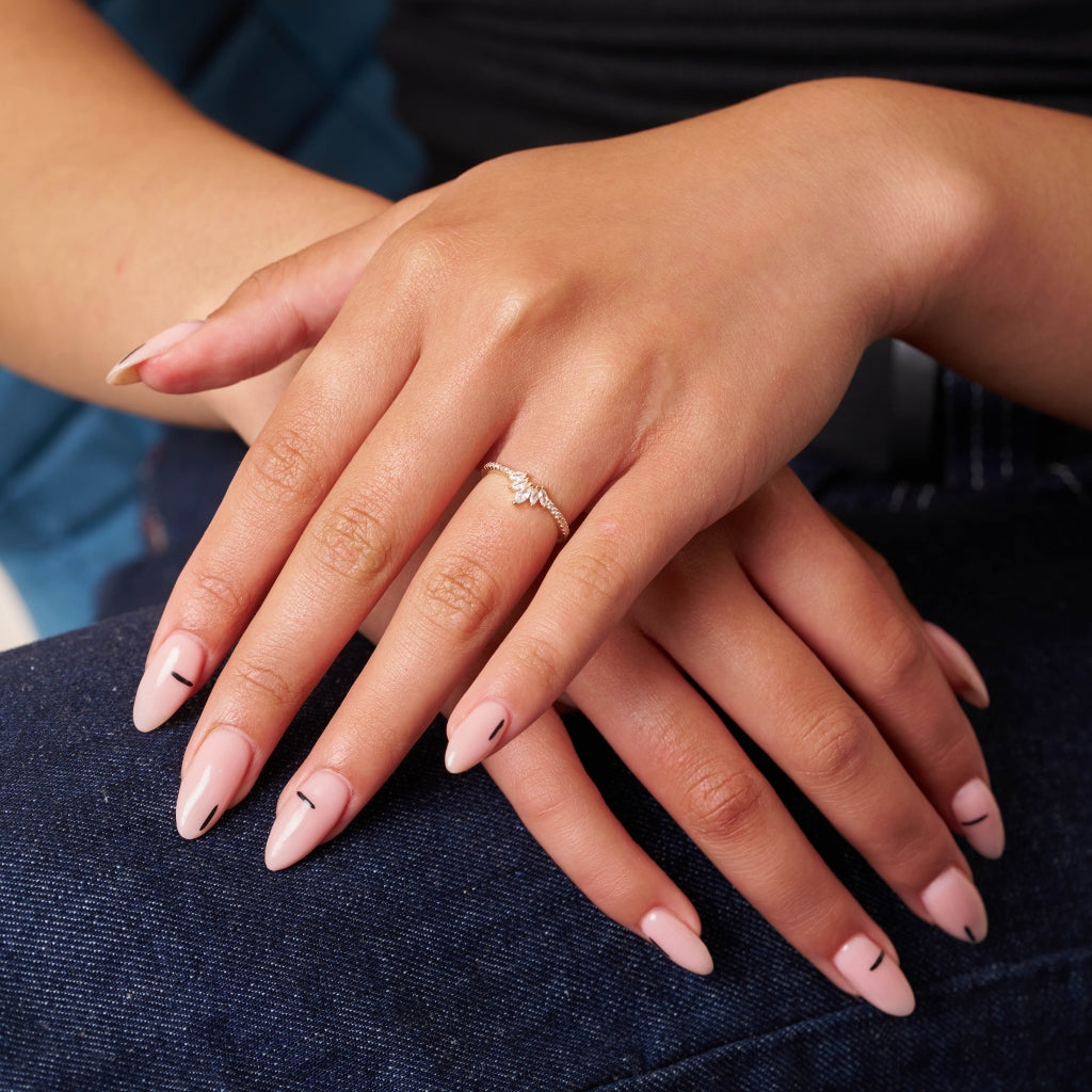 Gold Pointed Marquise Cut Ring