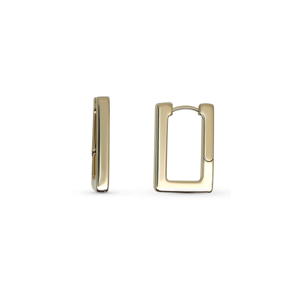 Gold Rectangle Hoop Earrings | Tilli