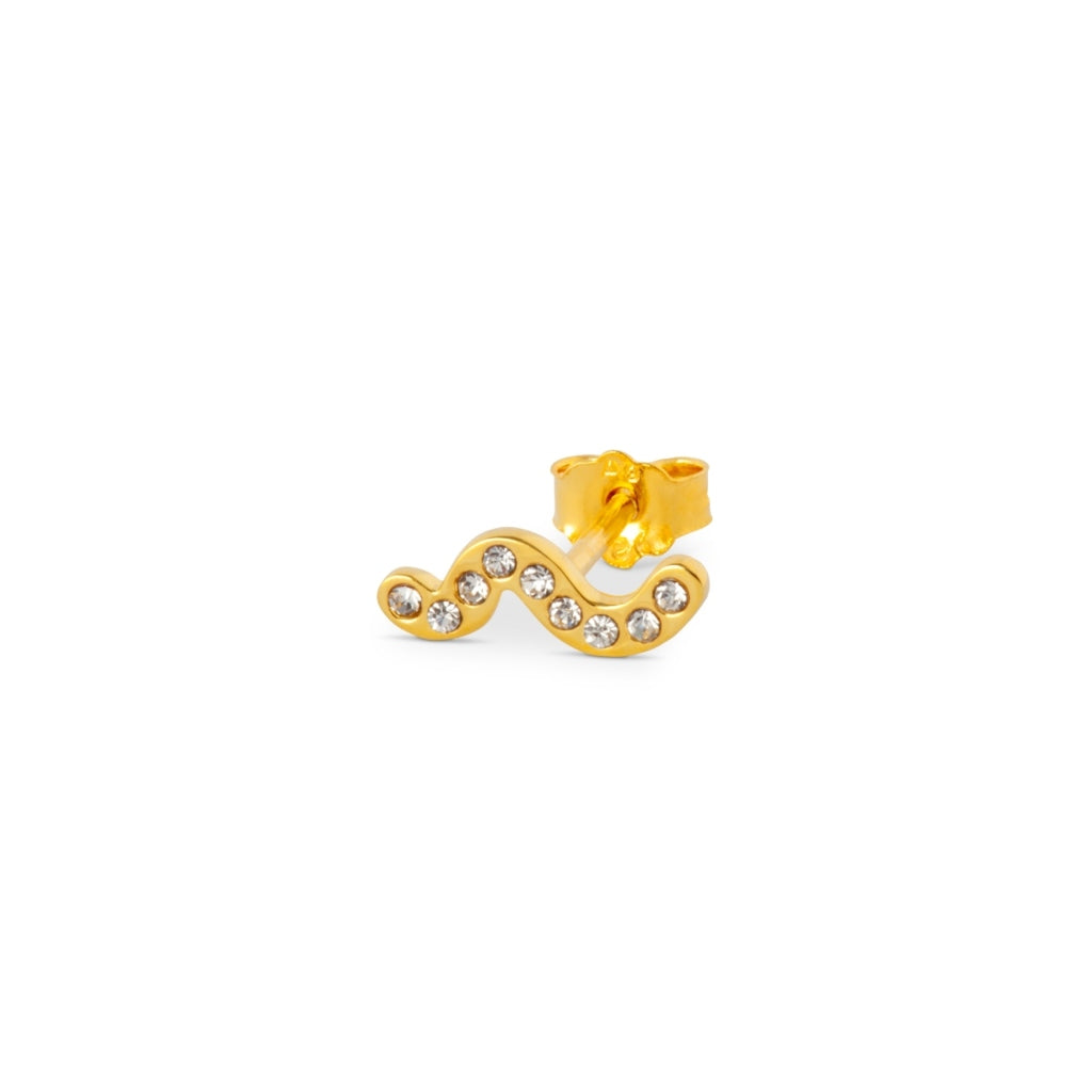 Gold Snake Single Stud Earring | Snaky | Lulu Copenhagen