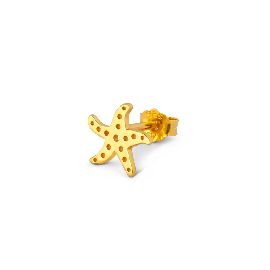 Gold Starfish Single Stud Earring