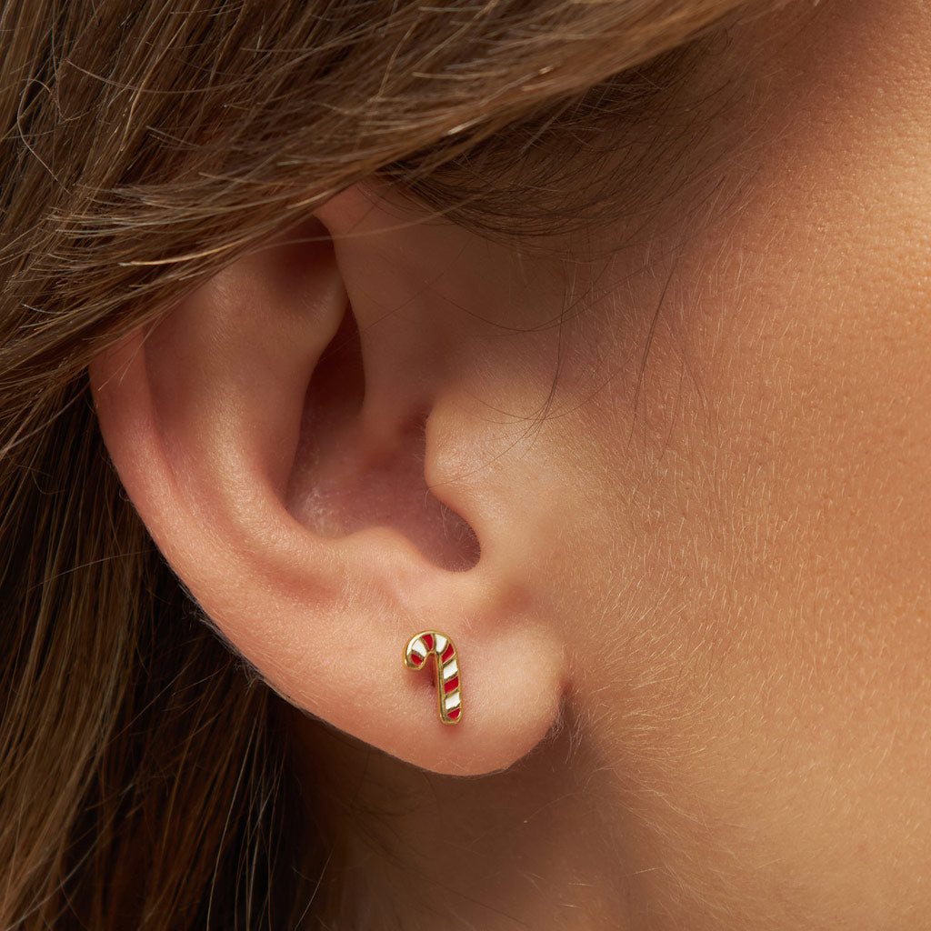 Gold Sugar Cane Single Stud Earring | Lulu Copenhagen