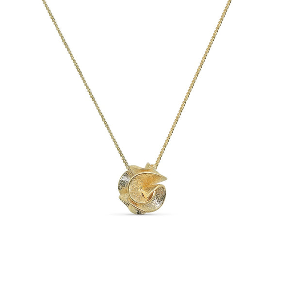 Gold Textured Ball Necklace