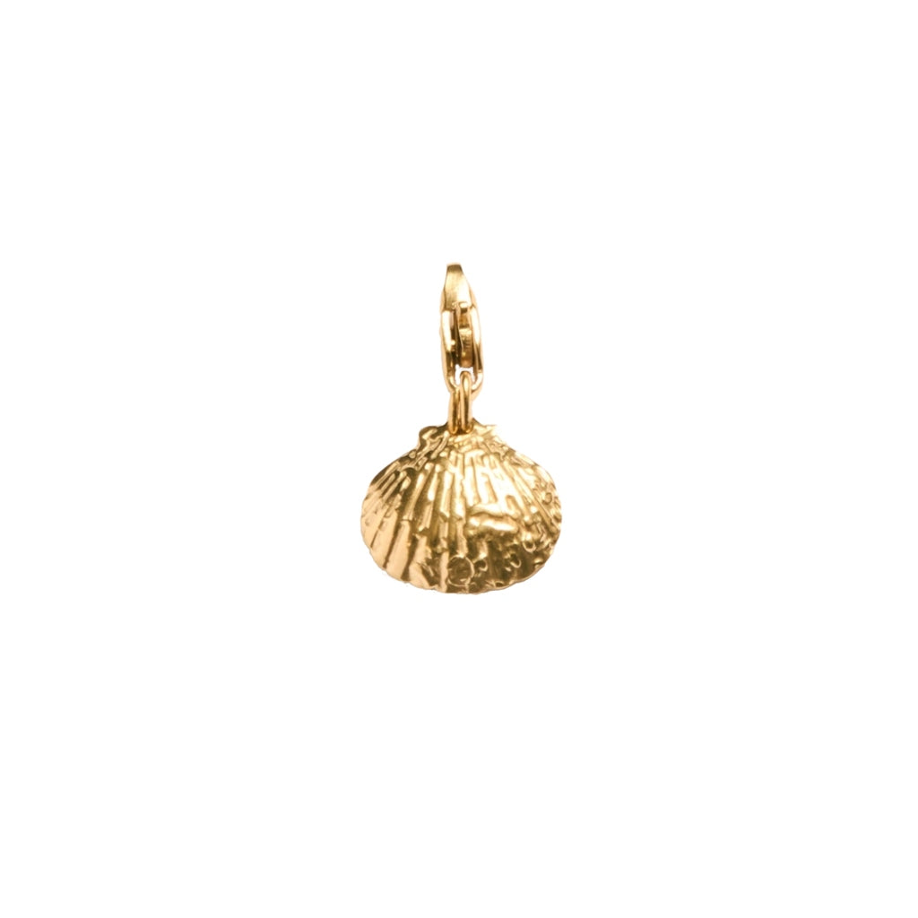 Gold Textured Sea Shell Charm | Palas