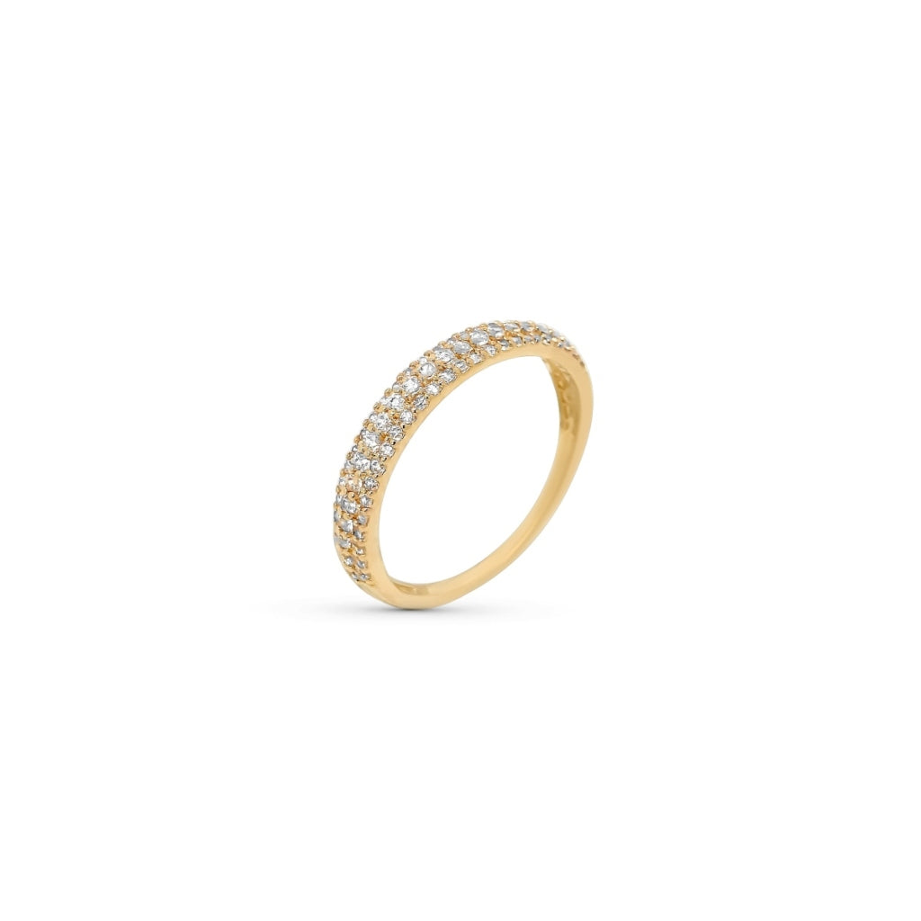 Gold Thin Pave Dome Ring | Tolo