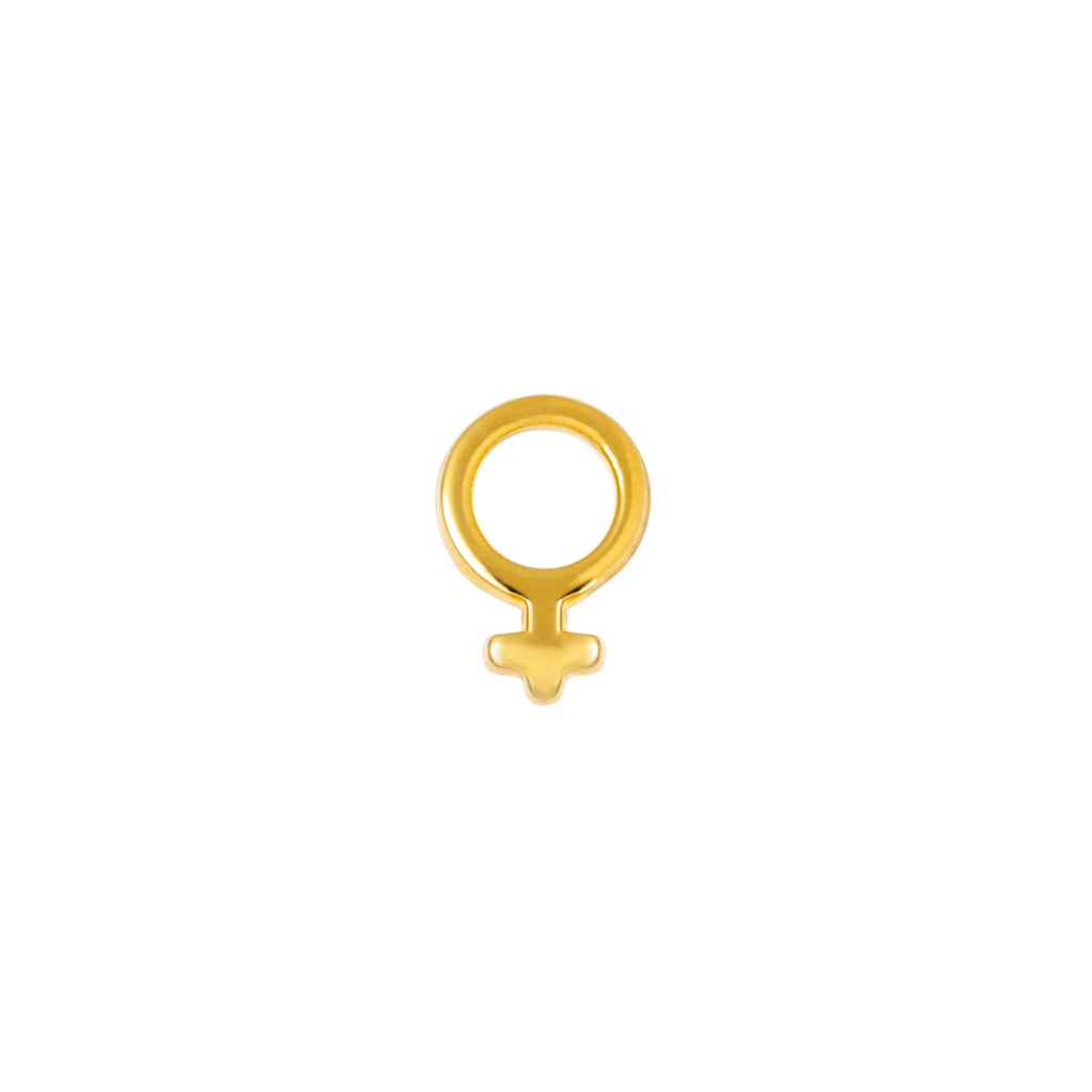 Gold Venus Symbol Single Stud Earring