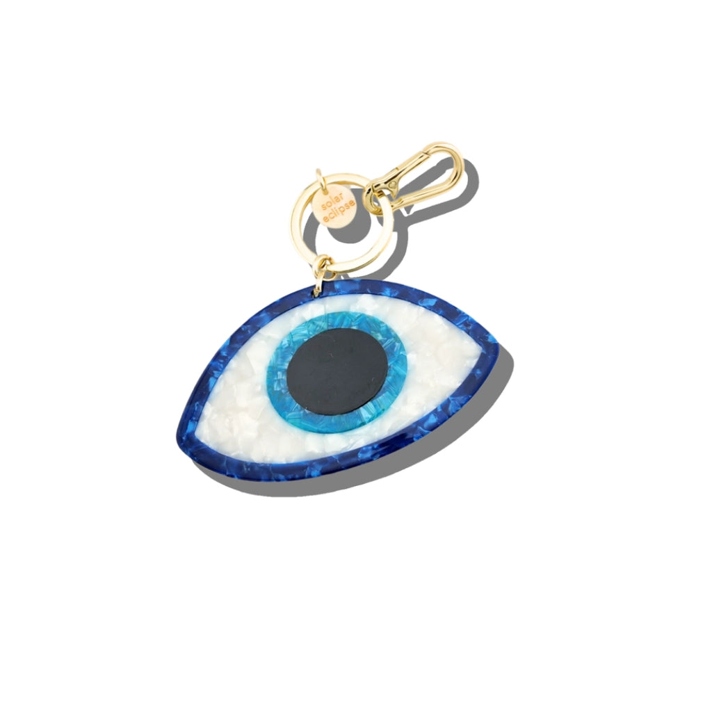 Hand-Painted Bag Charm & Keychain | Evil Eye | Solar Eclipse