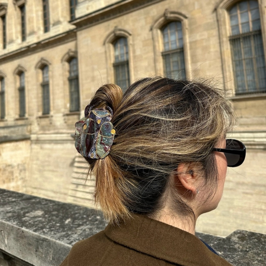 Hand-Painted Claw Hair Clip | Beetle | Solar Eclipse