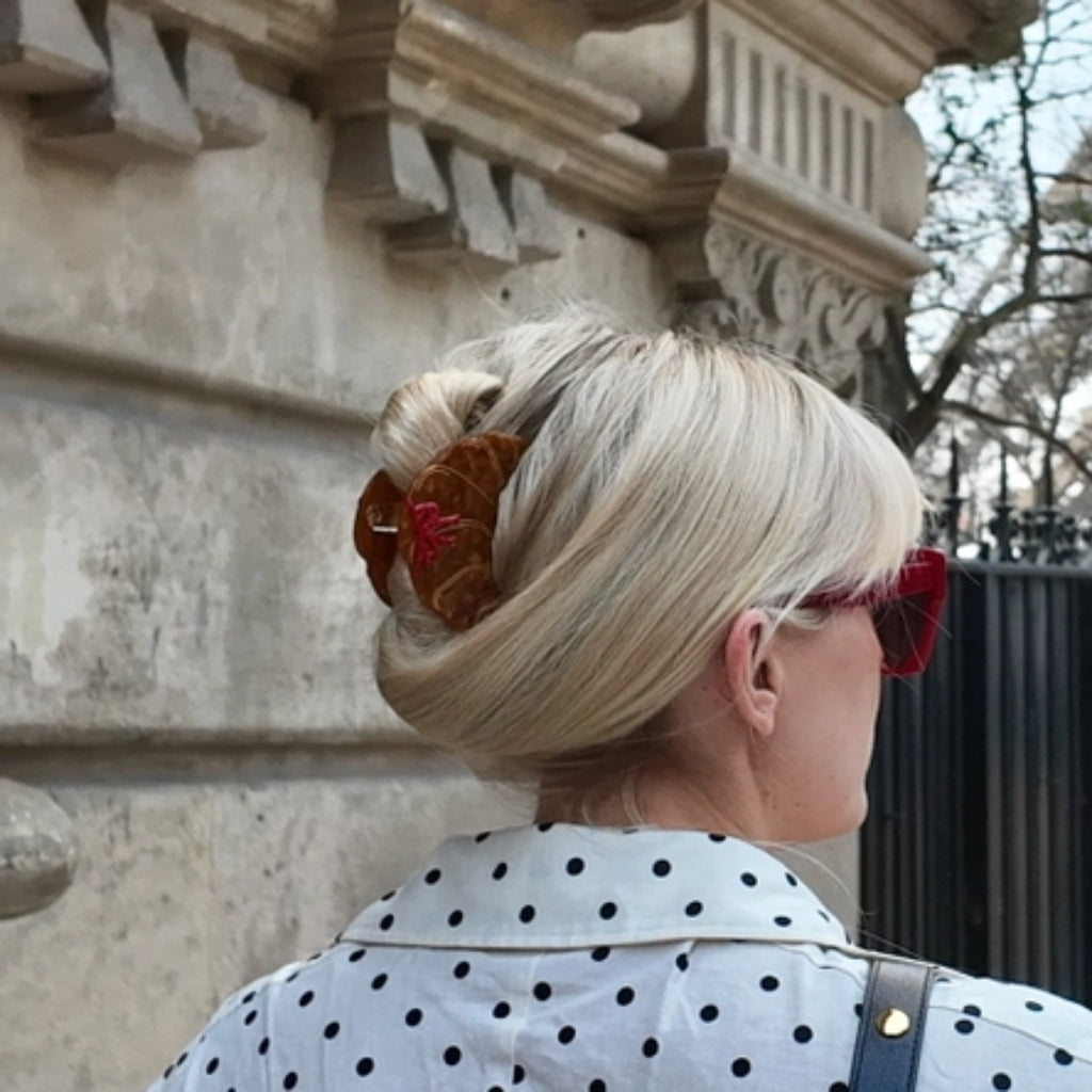 Hand-Painted Claw Hair Clip | Croissant | Solar Eclipse