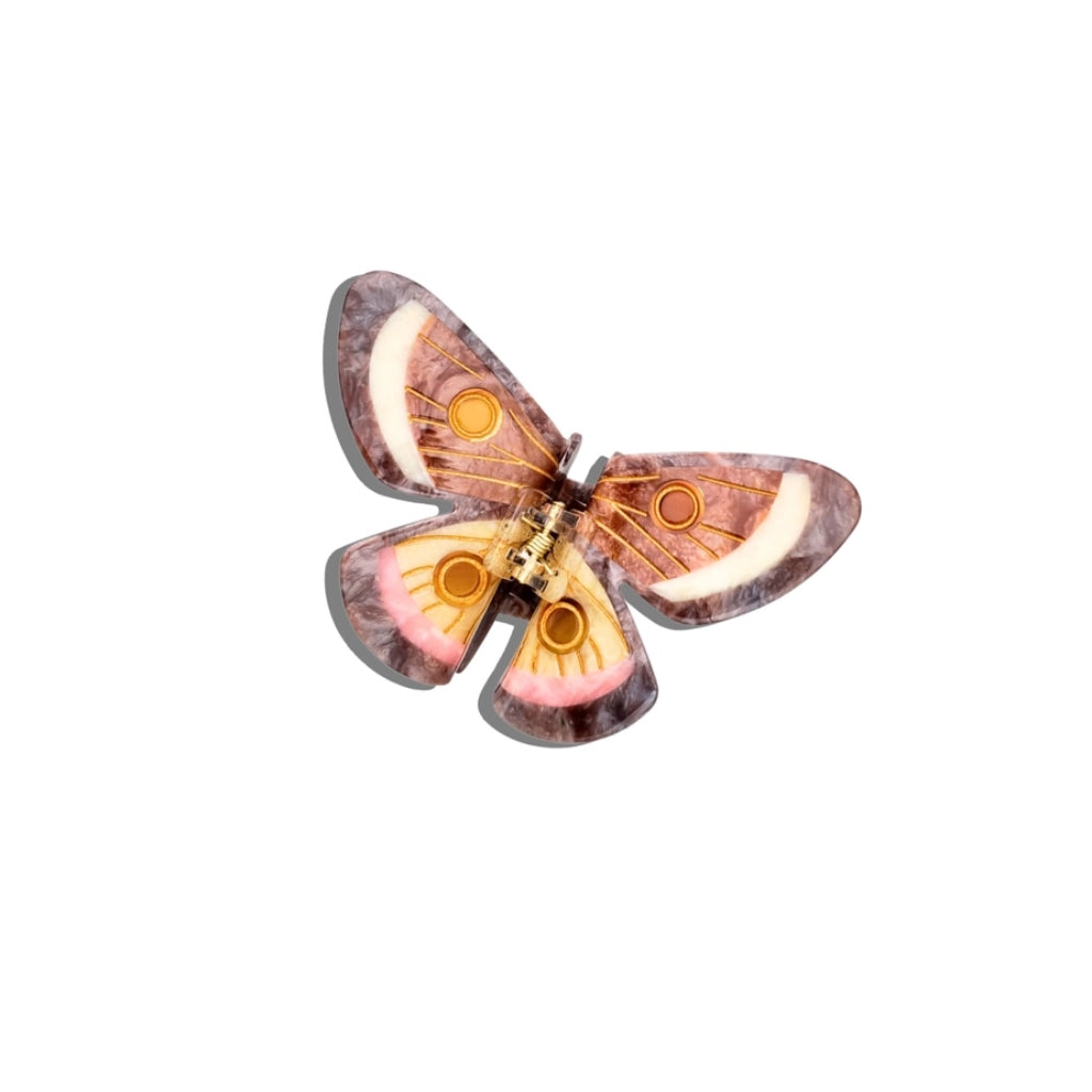 Hand-Painted Claw Hair Clip | Emperor Silk Moth | Solar Eclipse