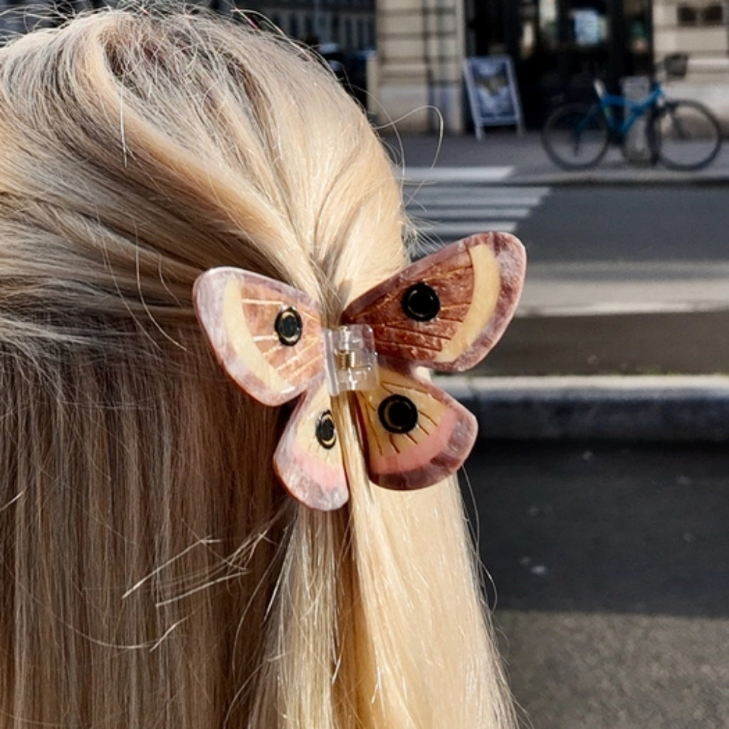 Hand-Painted Claw Hair Clip | Emperor Silk Moth | Solar Eclipse