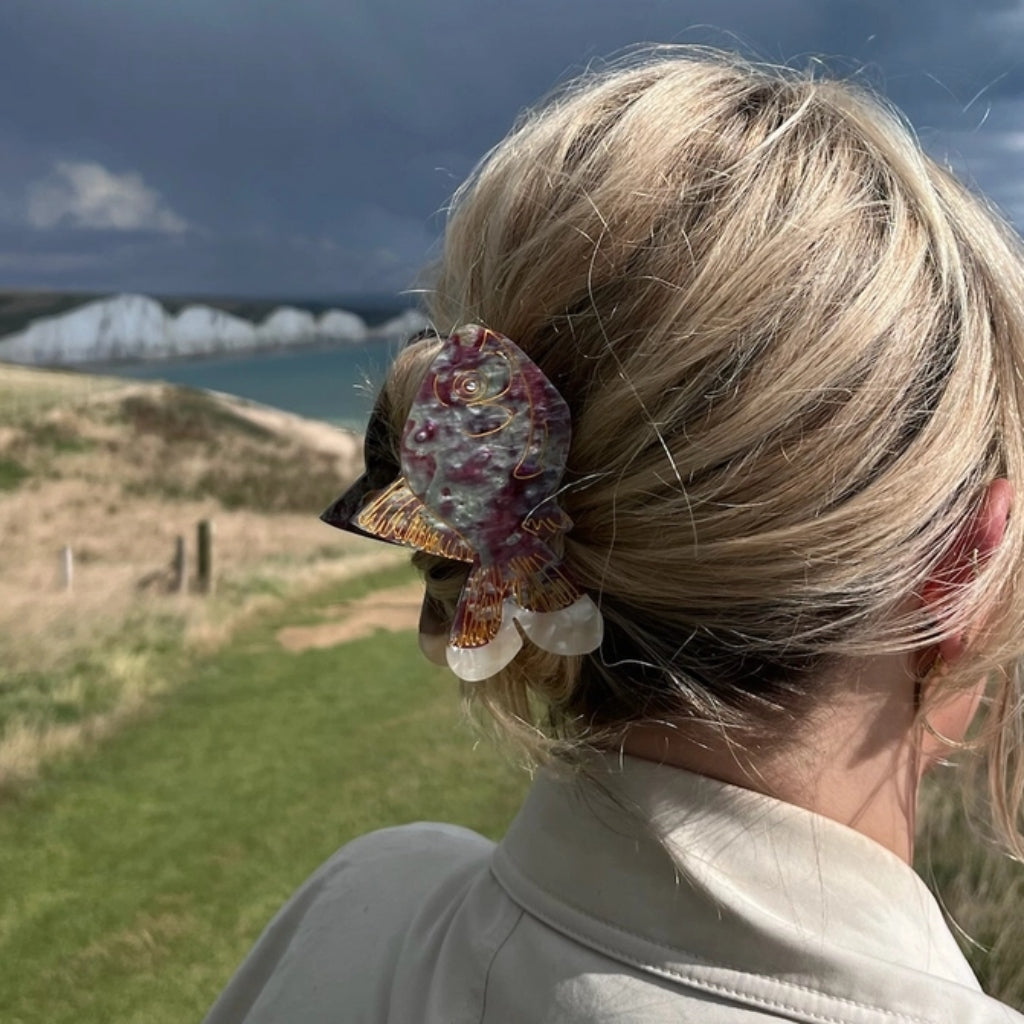 Hand-Painted Claw Hair Clip | Goldfish | Solar Eclipse