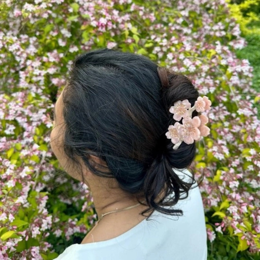 Hand-Painted Claw Hair Clip | Cherry Blossom | Solar Eclipse