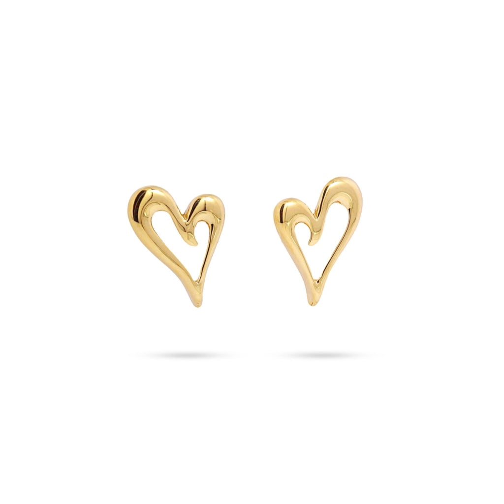 Heart Cut Out Stud Earrings | Anartxy