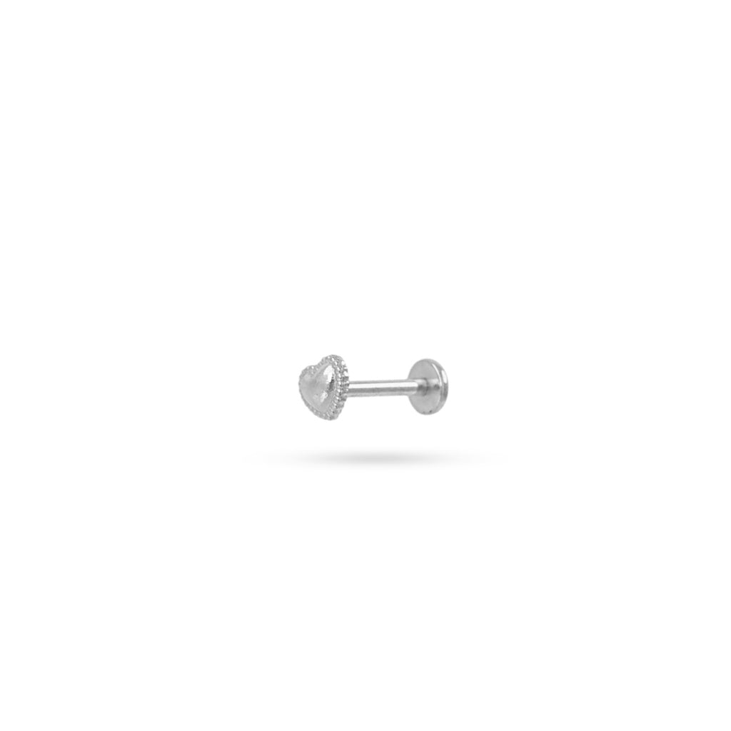 Heart Flat Back Single Stud Earring | Anartxy