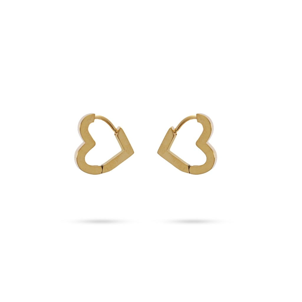 Heart Huggie Hoop Earrings | Anartxy