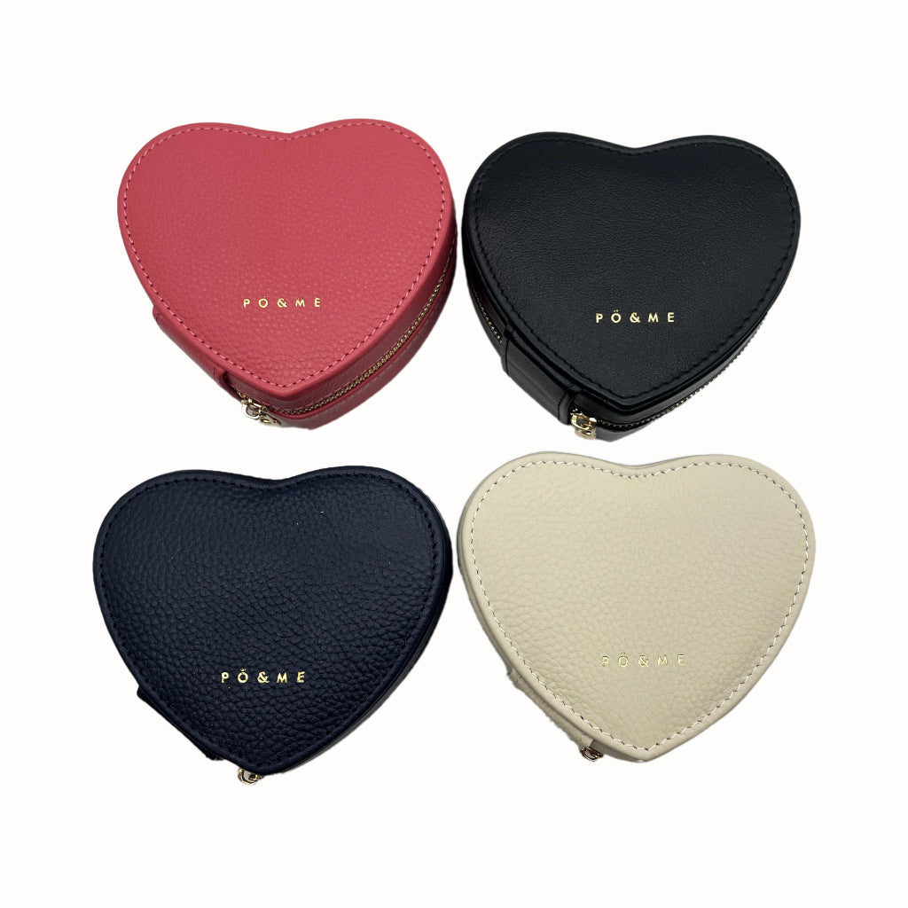 Heart Shaped Leather Jewellery Travel Case