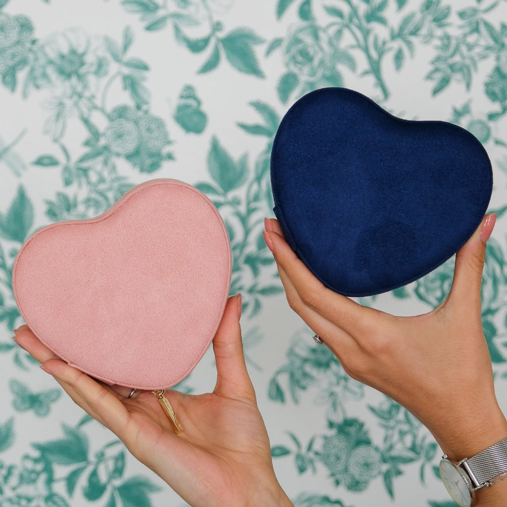 Heart Shaped Travel Jewellery Box | Celeste | Velvet | Maison Scarlett