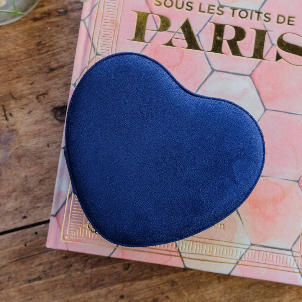 Heart Shaped Travel Jewellery Box | Celeste | Velvet | Maison Scarlett