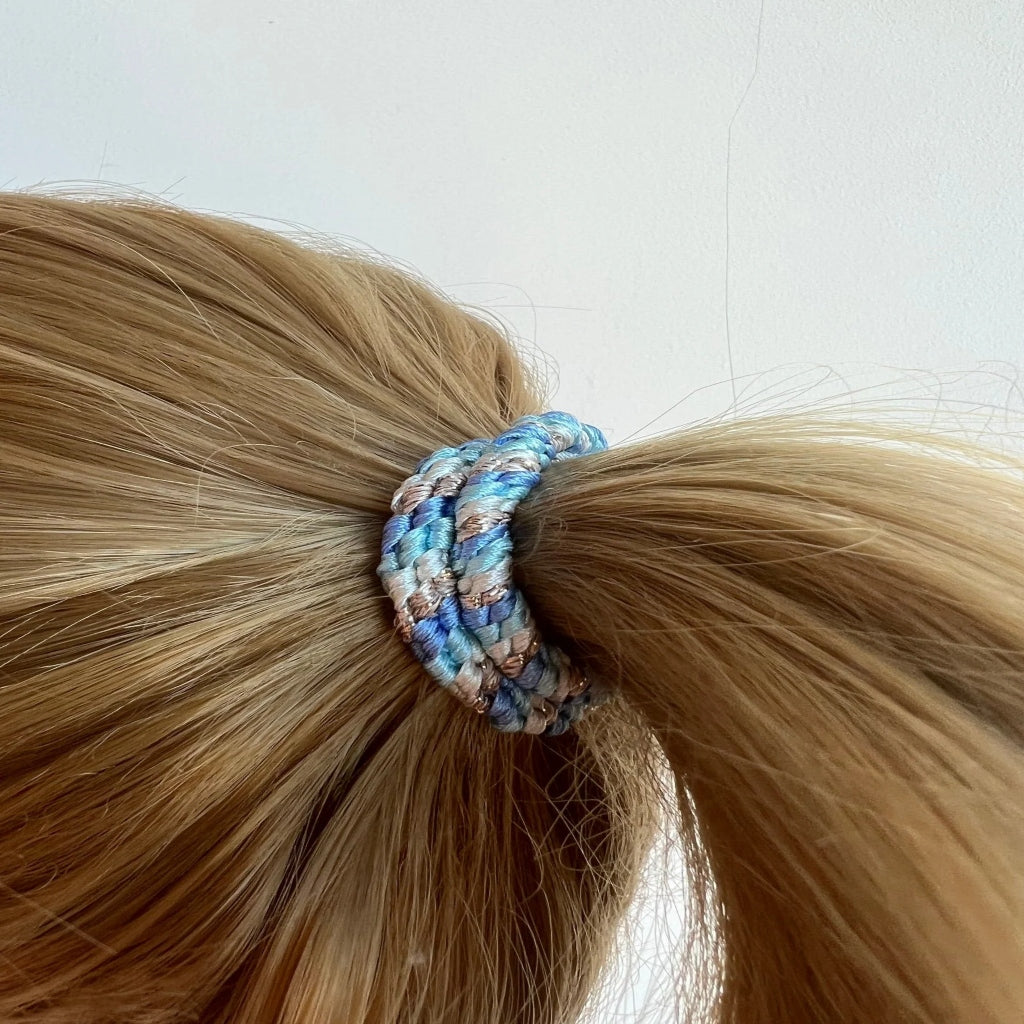 Kknekki Hair Tie | Mix | Light Blue & Gold