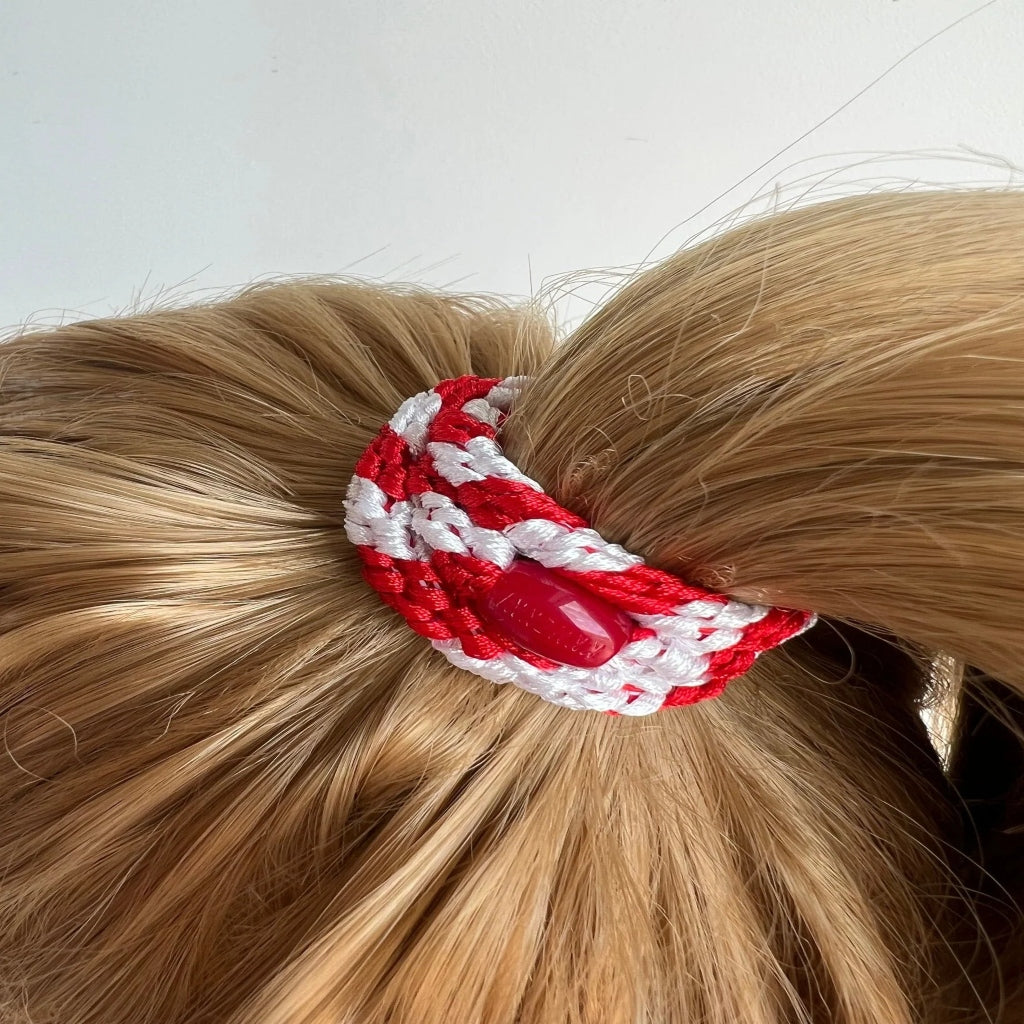 Kknekki Hair Tie | Flag | Red & White