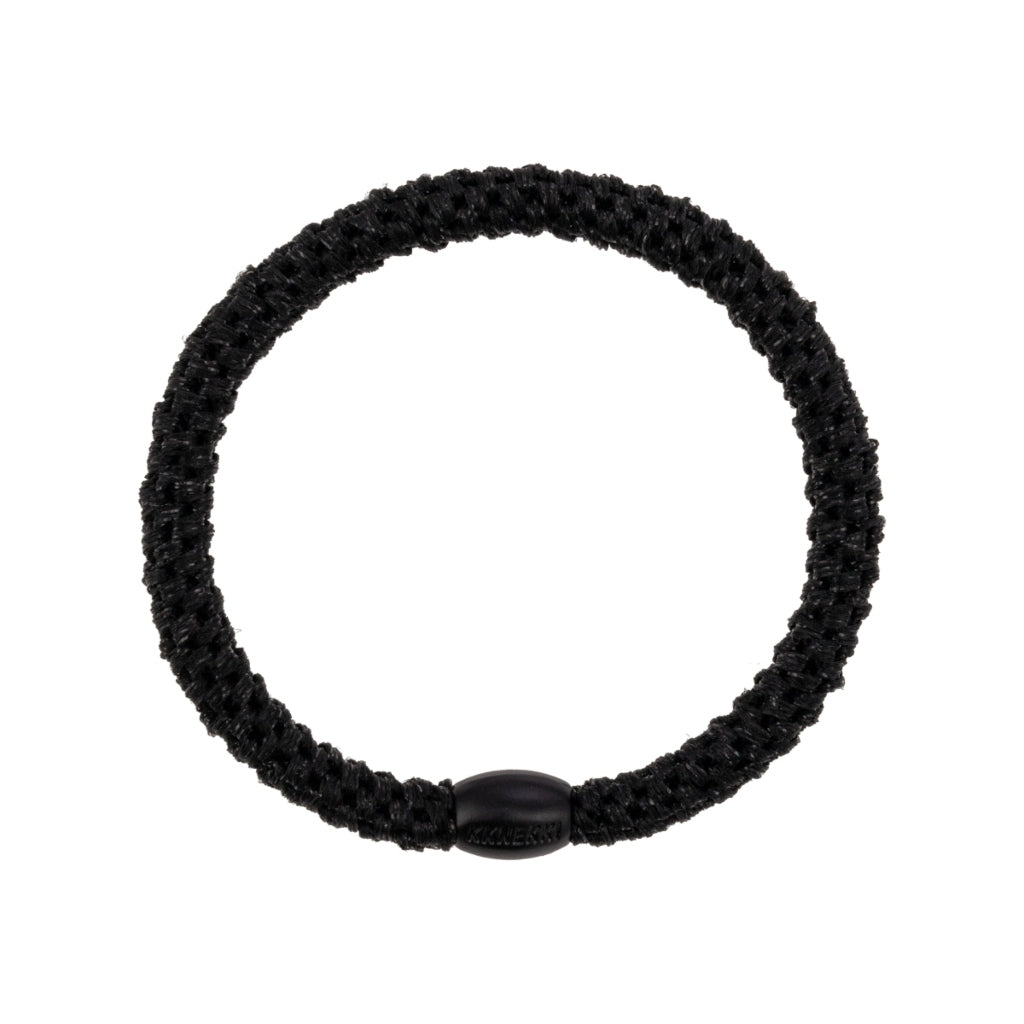 Kknekki Hair Tie | Slim Glitter | Black