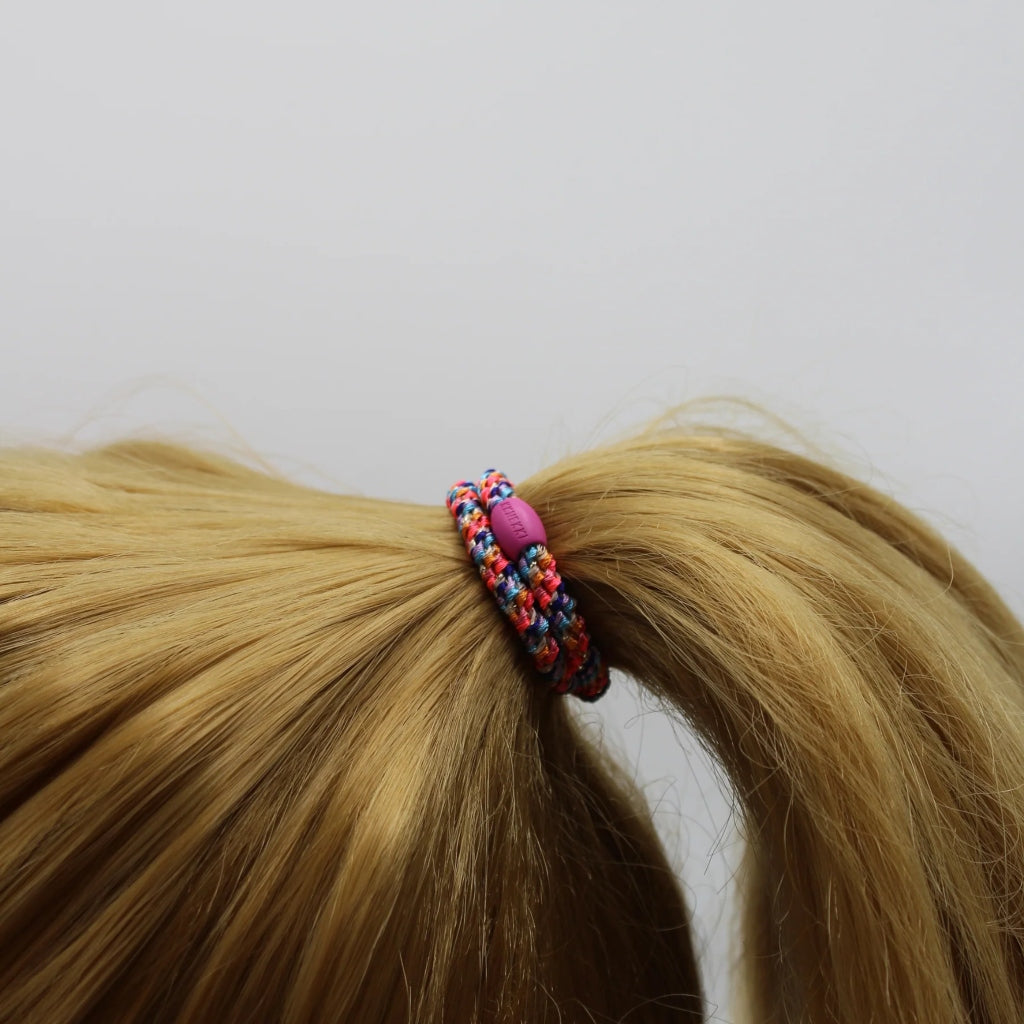 Kknekki Hair Tie | Slim Mix | Orange & Neon Pink