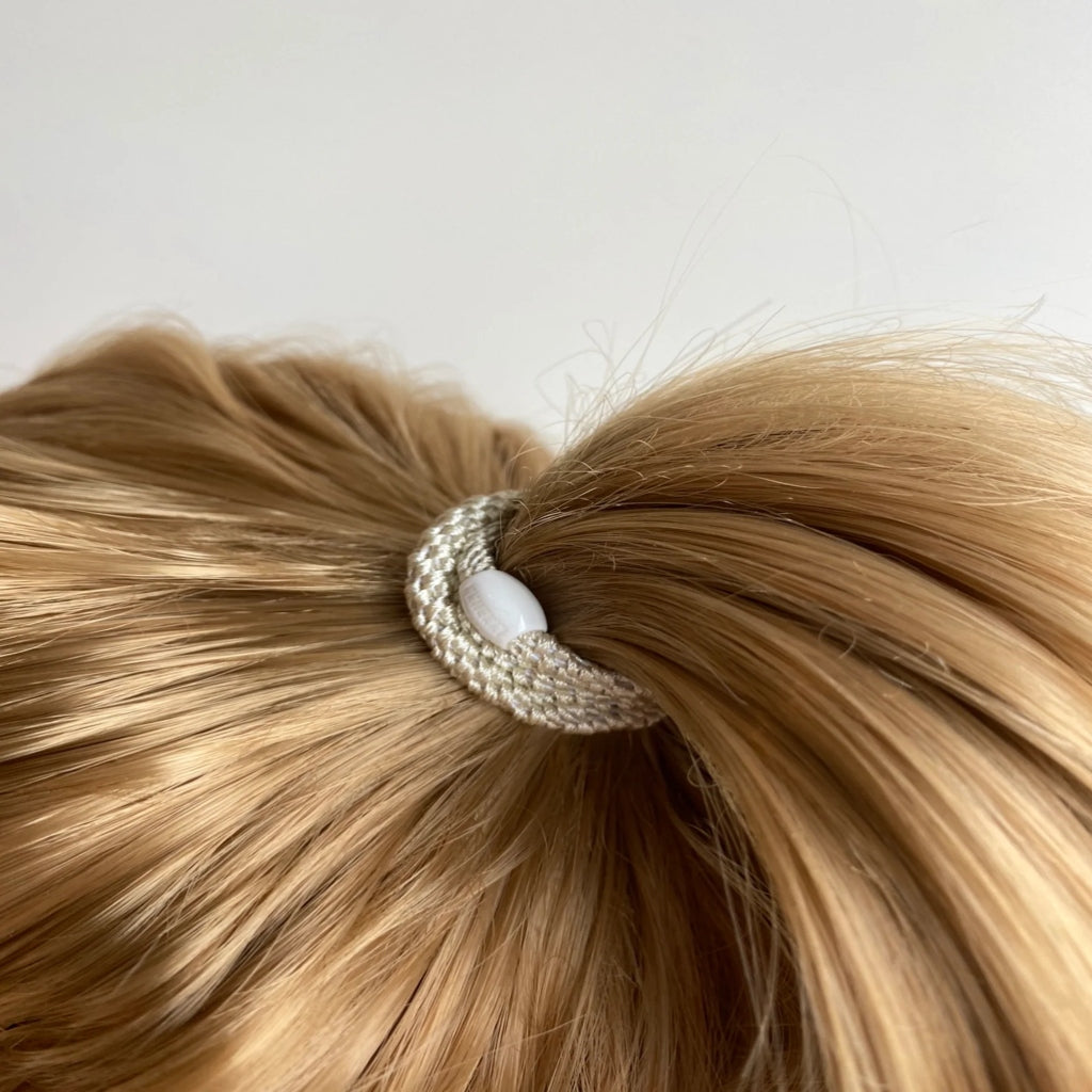 Kknekki Hair Tie | Slim Plain | Ivory