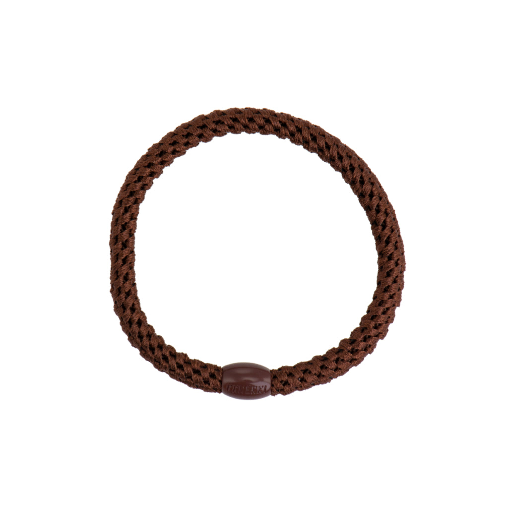 Kknekki Hair Tie | Slim Plain | Mid Brown