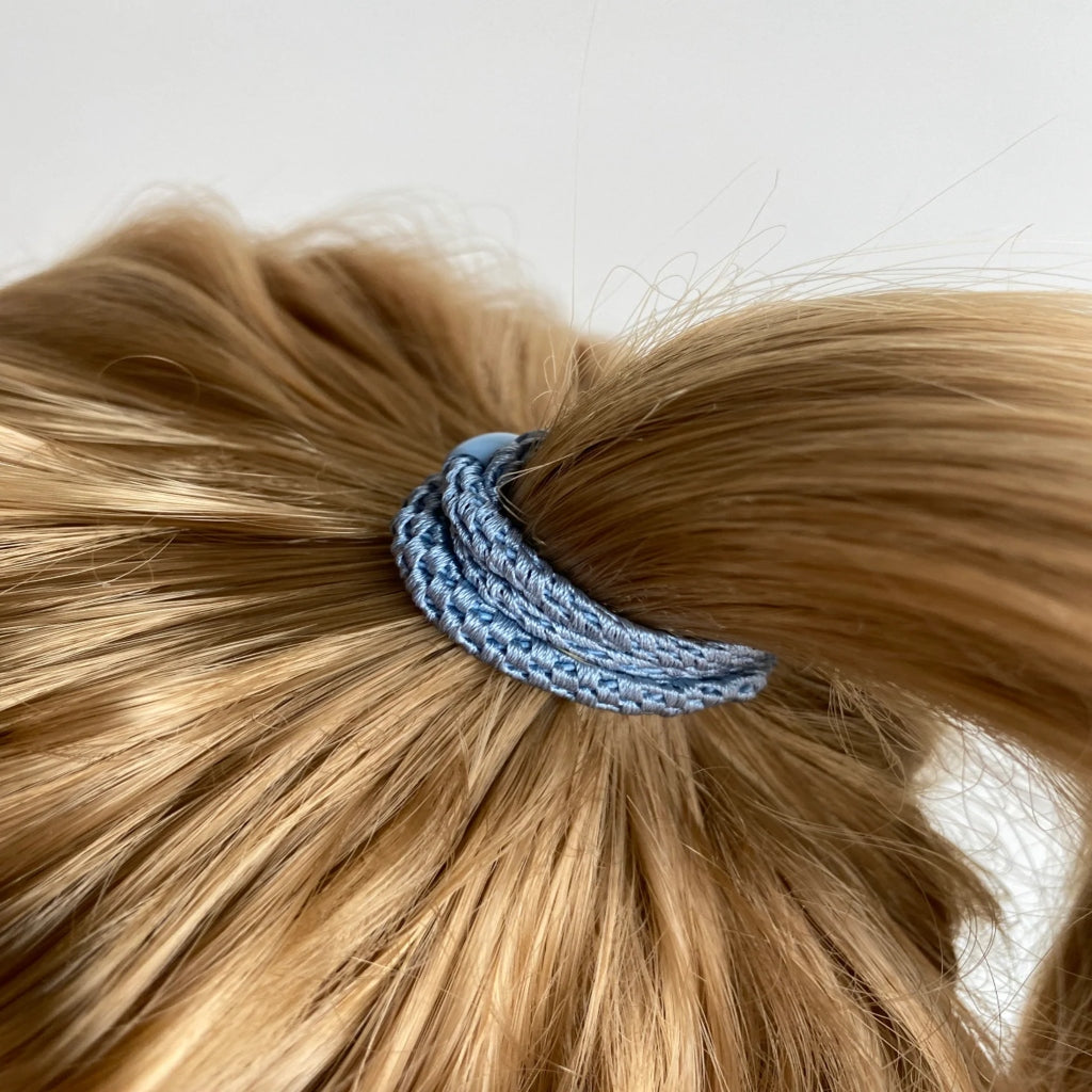 Kknekki Hair Tie | Slim Plain | Sea Blue