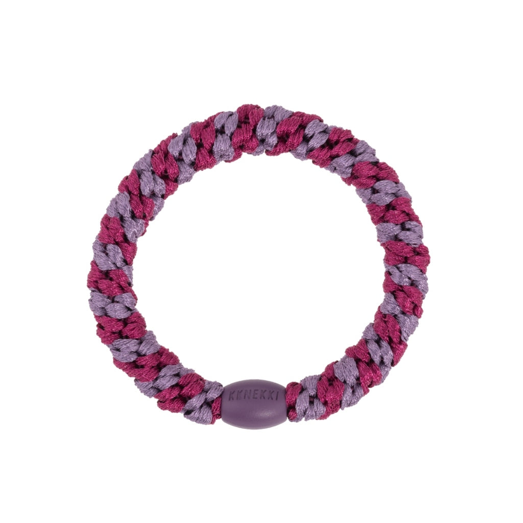 Kknekki Hair Tie | Stripe | Mulberry & Mauve