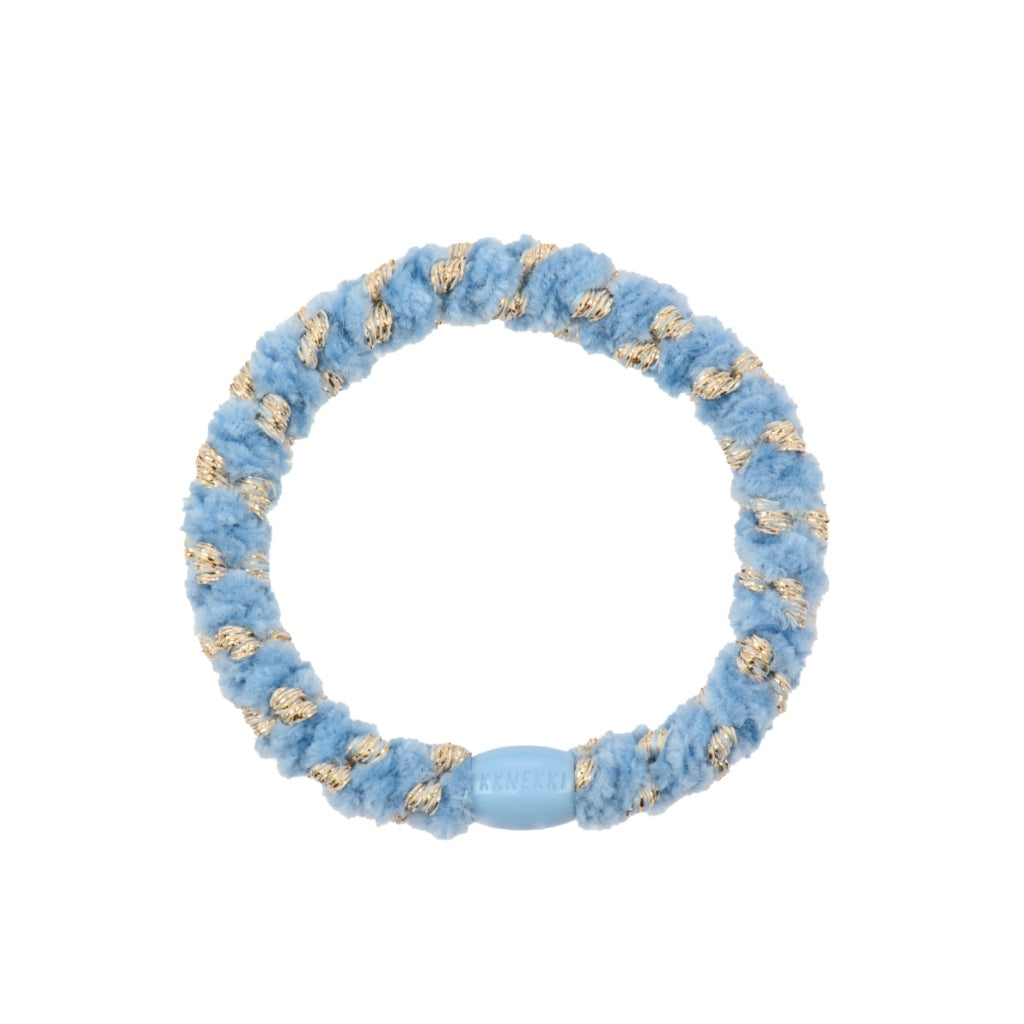 Kknekki Hair Tie | Velvet Stripe | Light Blue