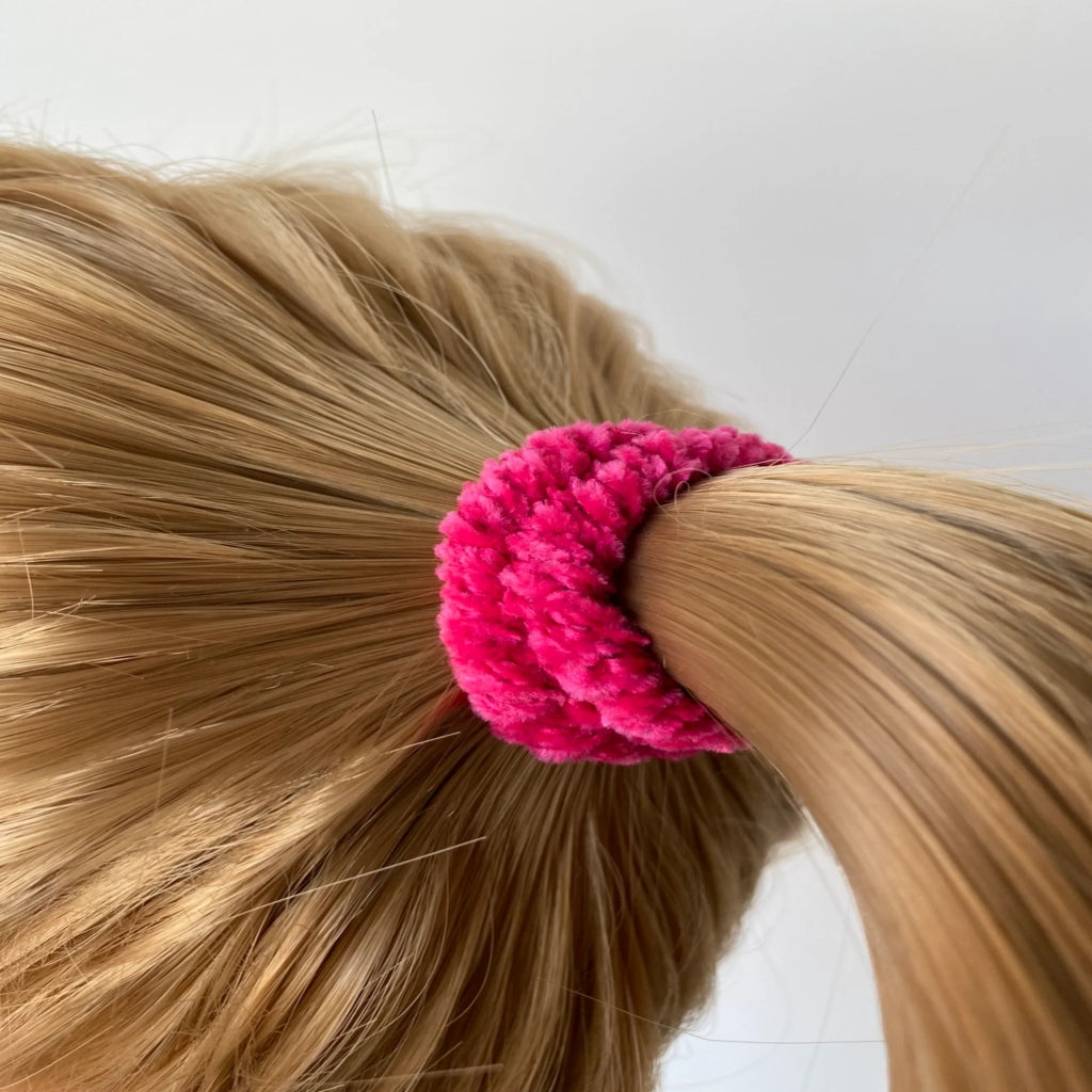 Kknekki Hair Tie | Velvet | Strong Pink