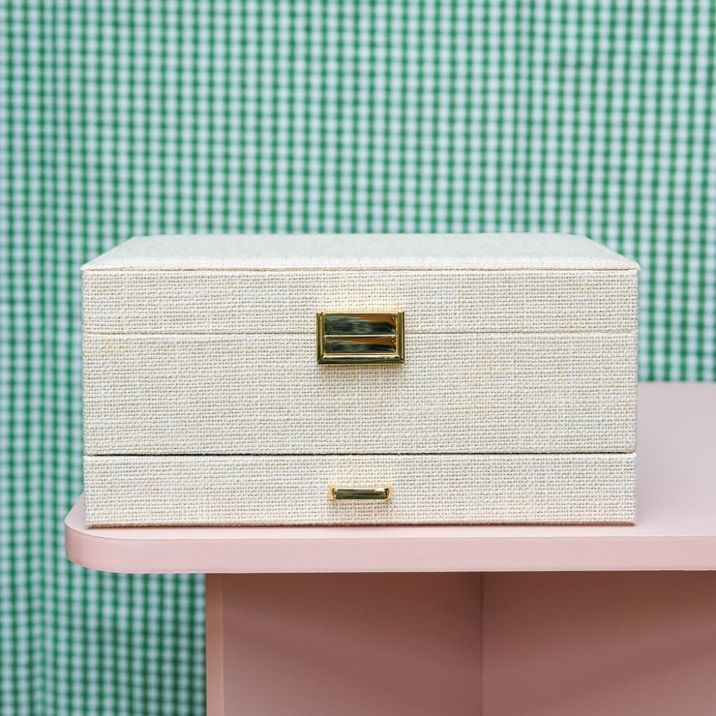 Large Jewellery Box | Denise | Linen | Maison Scarlett