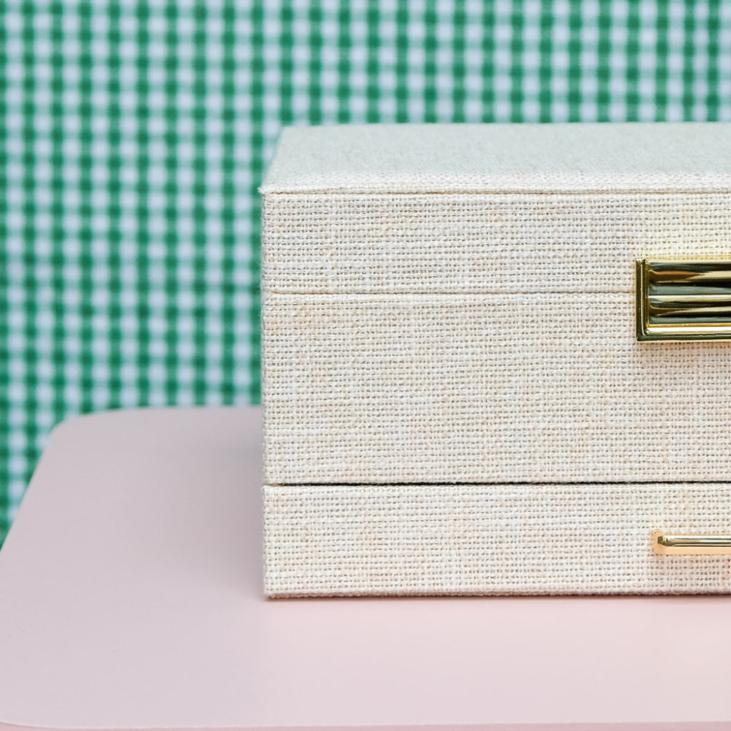 Large Jewellery Box | Denise | Linen | Maison Scarlett