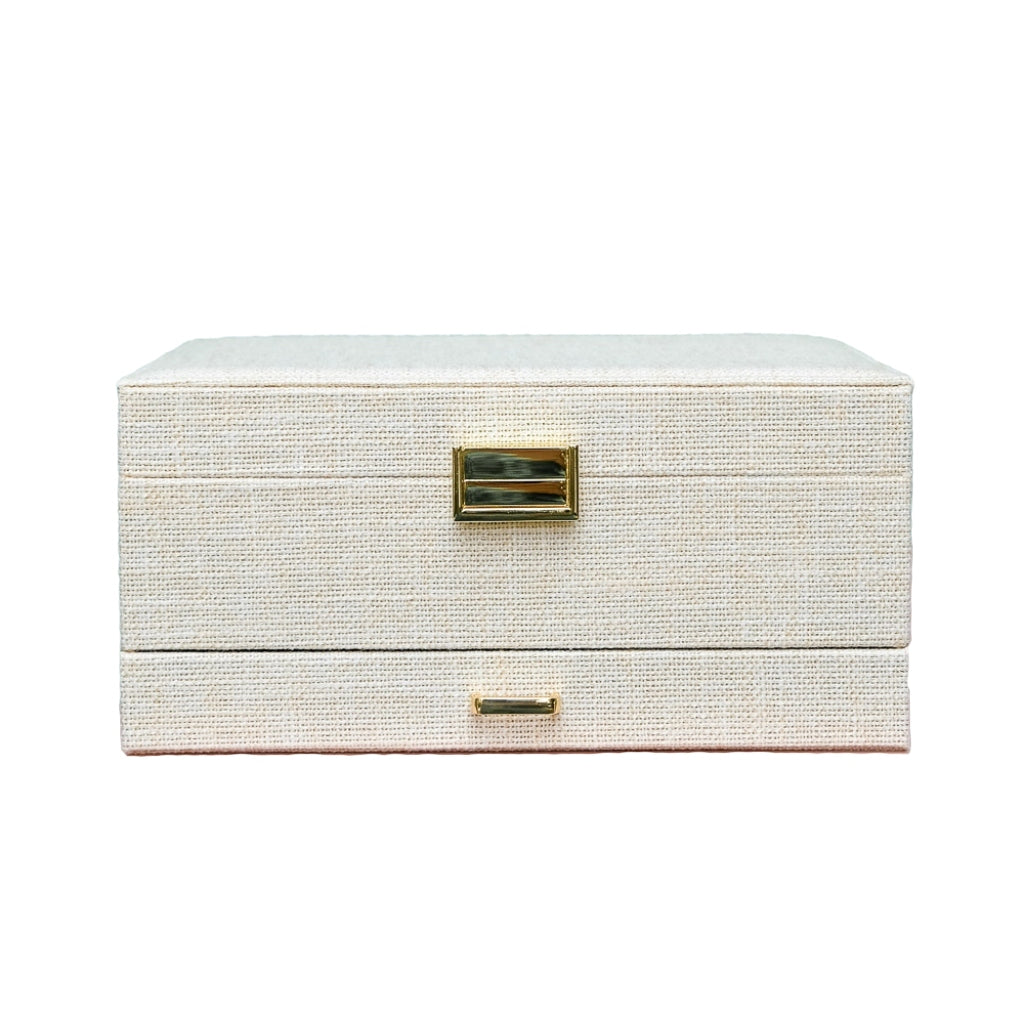 Large Jewellery Box | Denise | Linen | Maison Scarlett