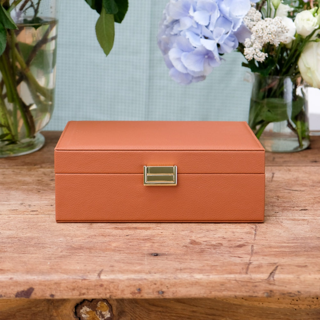 Large Rectangle Jewellery Box Faux Leather