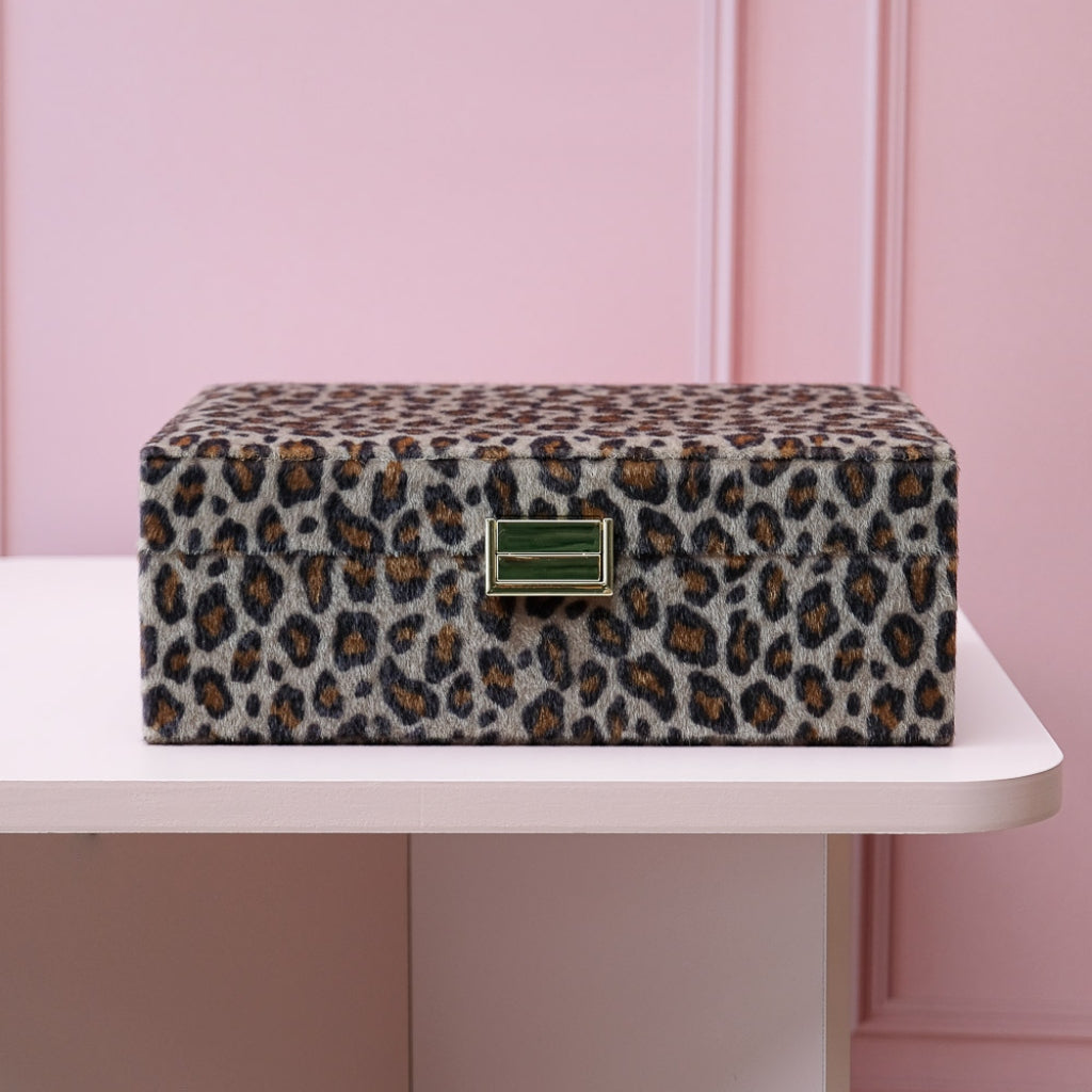 Large Rectangle Jewellery Box | Louise | Leopard | Maison Scarlett