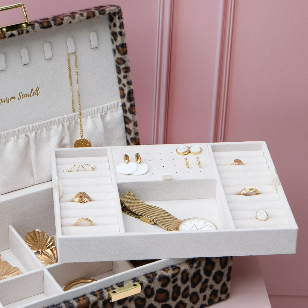 Large Rectangle Jewellery Box | Louise | Leopard | Maison Scarlett