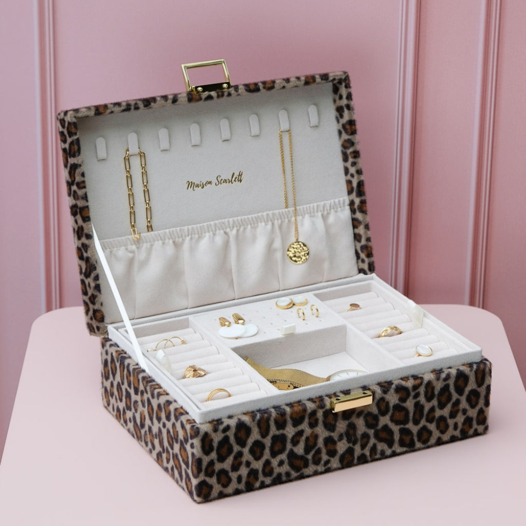 Large Rectangle Jewellery Box | Louise | Leopard | Maison Scarlett