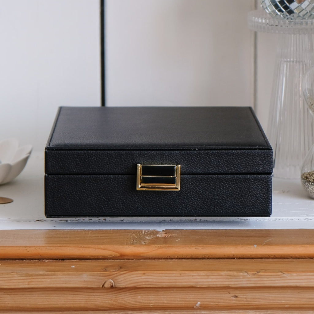 Large Square Jewellery Box | Anne | Faux Leather | Maison Scarlett