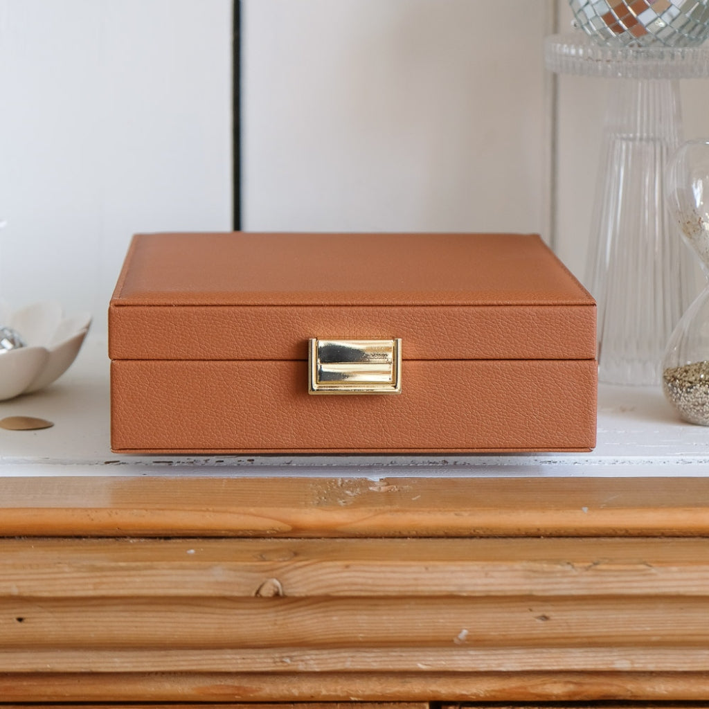 Large Square Jewellery Box | Anne | Faux Leather | Maison Scarlett