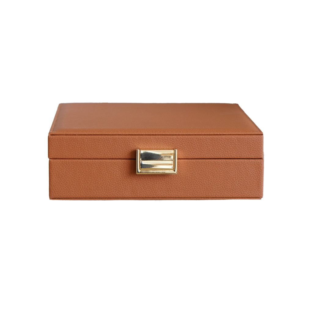 Large Square Jewellery Box | Anne | Faux Leather | Maison Scarlett