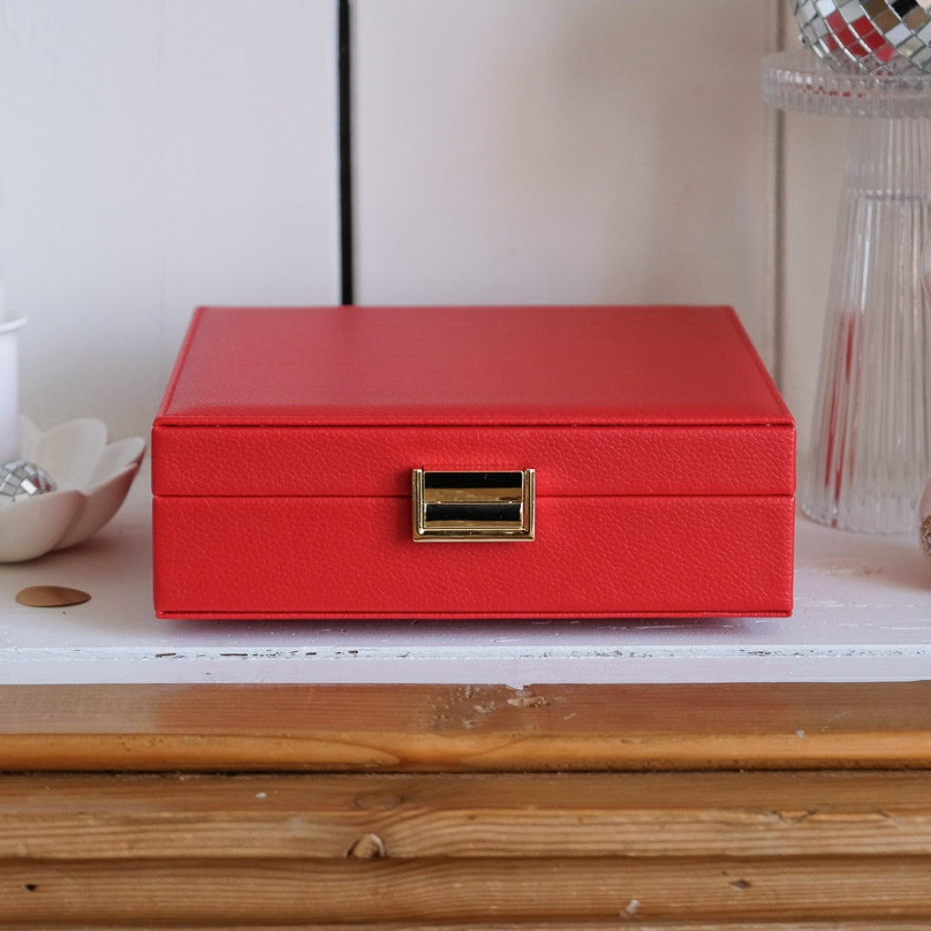 Large Square Jewellery Box | Anne | Faux Leather | Maison Scarlett