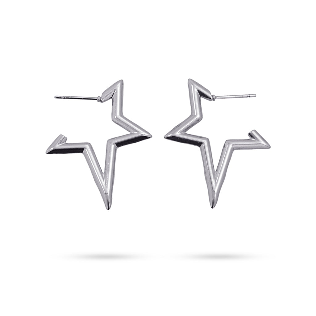 Large Star Hoop Stud Earrings | Anartxy