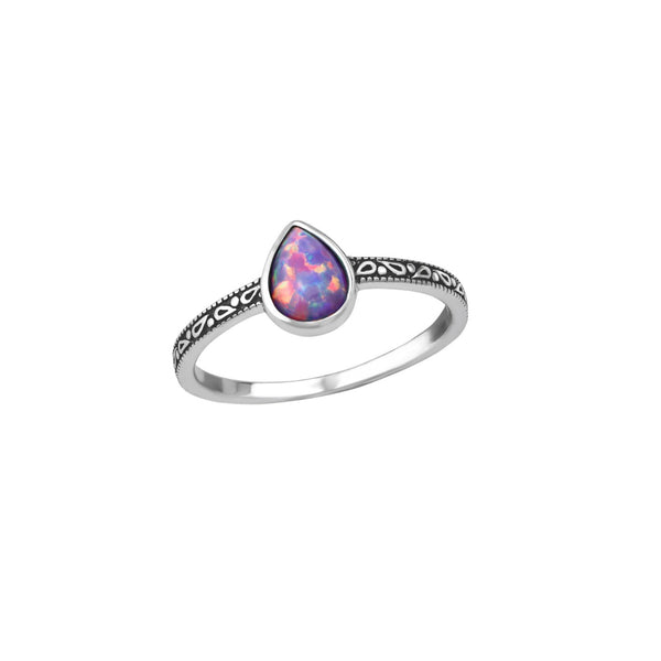 Loti Silver Purple Teardrop Opal Ring